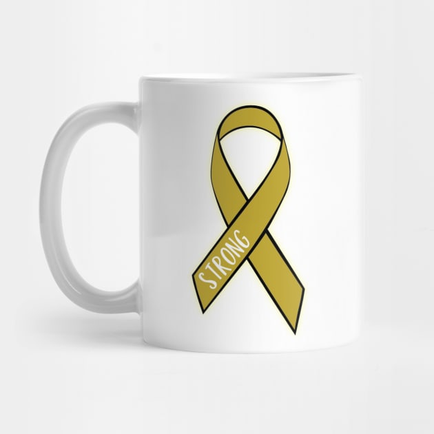 Childhood Cancer Strong Gold Ribbon Tee by charlescheshire